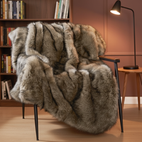 Plaid en fausse fourrure de vison Zhengtai 1000 GSM, doux, moelleux, élégant, réversible, super épais, chaud, confortable et luxueux