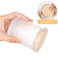 Bocaux à bougies épais pour la fabrication de bougies 12 pièces, bocaux vides de 7 oz avec couvercles en bois pour la fabrication de bougies, récipient à échantillon, blanc givré