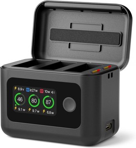 Case for 360 Action 6 5 Pro 4 3 LCD Two Way Charger <b>Hub</b> 27W Triple Slots for Battery DC027 Specifications Type-<b>c</b> - Product Image 1
