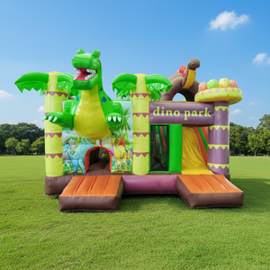 WINSUN Parque de Atracciones Inflable Interior con Temática de Dinosaurios, Trampolín Inflable de PVC - Product Image 1