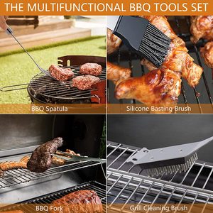 Bộ Dụng Cụ <span class=keywords><strong>BBQ</strong></span>-Bộ Dụng Cụ Bằng Thép Không Gỉ 3 Mảnh W/Tay Cầm Bằng Gỗ & Hộp Đựng <span class=keywords><strong>Bbq</strong></span> Bộ Dụng Cụ Gỗ - Product Image 6