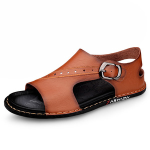 รองเท้าแตะผู้ชายแบบสวมเปิดนิ้วเท้า ระบายอากาศได้ดี พื้นยาง เหมาะสำหรับใส่เดินเล่นลำลองกลางแจ้งในฤดูร้อน - Product Image 2