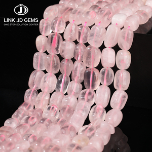 Jd Đá Quý 8-15Mm Tự Nhiên Màu Hồng Thạch Anh Bead Tìm Nguồn Cung Ứng Nhà Máy Tròn Hình Vuông Màu Hồng Thạch Anh Hạt Cho Vòng Cổ Và Vòng Đeo Tay Làm - Product Image 1