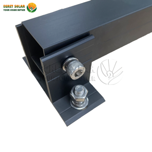 Système de support d'installation photovoltaïque pour <span class=keywords><strong>toit</strong></span> plat, réglable, avec pieds avant et arrière, noir et argenté - Product Image 4