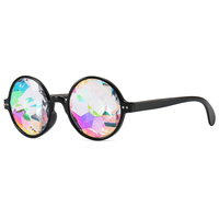 Mode Rave forme ronde kaléidoscopes lunettes de soleil femmes fête prisme psychédélique lentille diffractée lunettes de soleil pour Rave Festival