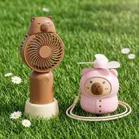 Großhandel 6 Stile Mini-Kühlventilator Capybara Handventilator Blind Box Zufälliges Paket PVC-Material Sammlerstück Originalverpackung