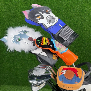 Housse de driver de golf en cuir PU, style dessin animé, adorable, broderie personnalisée, accessoires de golf de luxe - Product Image 1