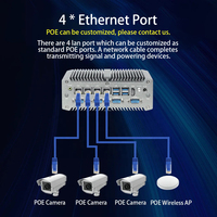 XCY Industrial Mini PC I5 10210U 8250U 4x I211AT LAN 6X COM DB9 USB GPIO LVDS Soporte WiFi 4G IoT Win10/11 Linux Pfsense