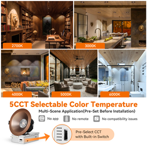 <span class=keywords><strong>Spot</strong></span> encastré LED COB 4 pouces 16W 5CCT à intensité variable, finition <span class=keywords><strong>bronze</strong></span>, anti-éblouissement, Ra95, vente chaude - Product Image 5
