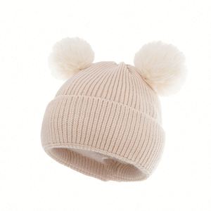 Gorro de Punto Cálido para Niños con 2 Pompones, Gorro de Invierno para Niños y Bebés - Product Image 6