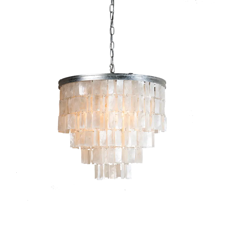 high quality living room rectangle shell chandelier round pendant lamp