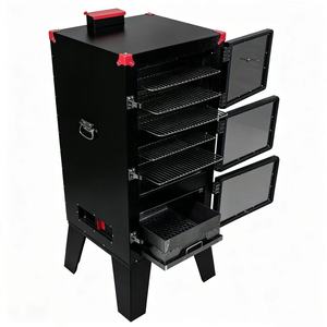 Four à fumage vertical en acier avec plusieurs grilles et tiroir à cendres pour grillades en extérieur - Product Image 4