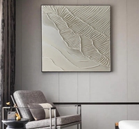 Grande Peinture Murale Abstraite Nordique Blanche Beige Grise Texturée 3D Faite à la Main, Art Moderne sur Toile, Vente en Gros