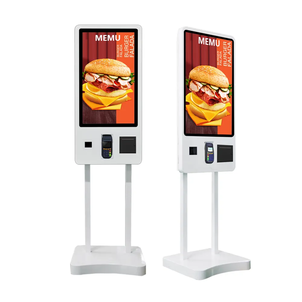 21.5 "zemin standı Self servis ödeme dokunmatik ekran All in One Kiosk Self servis sipariş Kiosk / Self sipariş Kiosk ödeme
