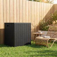 Boîte de rangement rectangulaire en plastique HDPE 112L pour jardin extérieur, boîte à coussins, technique d'injection, boîte de rangement pour terrasse