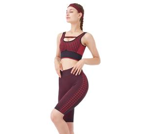 Soutien-gorge de sport et de yoga pour femmes, ensemble short cycliste, Design sans couture, forme arrondie, 2021 - Product Image 1
