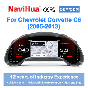 Navihua Nouveau Compteur Automobile Numérique pour Voiture, Tableau de Bord LCD avec Système Carplay Linux, Cockpit pour Chevrolet Corvette C6 2005-2013 - Product Image 1
