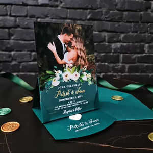 การ์ดอะคริลิคพิมพ์ลายดอกกุหลาบสำหรับวันครบรอบแต่งงานสำหรับวันวาเลนไทน์แต่งงาน - Product Image 1