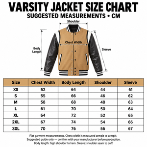 Custom design varsity <b>jacket</b> <b>men</b> tan body black sleeves snap button baseball <b>jacket</b> with striped ribbed cuffs varsity <b>jackets</b> - Product Image 6
