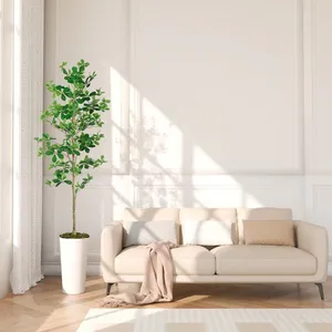 OH ARTS Arbre d'<span class=keywords><strong>olivier</strong></span> noir artificiel réaliste de 1,80 m de haut avec tronc naturel, pot blanc, décoration d'intérieur avec fausse lichette - Product Image 4