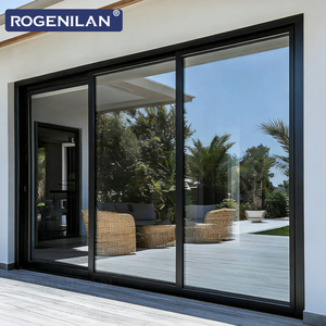 <span class=keywords><strong>Porte</strong></span> <span class=keywords><strong>coulissante</strong></span> en aluminium à double vitrage anti-ouragan Rogenilan pour extérieur, économie d'énergie, vitrage Low-E, portes coulissantes pour patio - Product Image 2