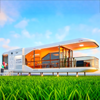 Capsule spatiale Bateau-maison flottant Nouvelle maison mobile Maison flottante préfabriquée en acier pour l'extérieur Petite maison Bateau de luxe