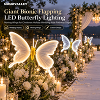 Momovalley Papillon géant bionique lumineux à LED avec ailes mobiles pour la décoration de Noël, les mariages et les allées.