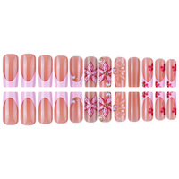 Kit de faux ongles 3D de luxe personnalisés de haute qualité, vente en gros, courts, carrés, amande, French Manucure, en gel souple, à presser