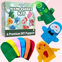 Kit de marionnettes à main DIY pour enfants, ensemble de 6 marionnettes animales à fabriquer soi-même pour les tout-petits, activités de jeu de rôle en maternelle