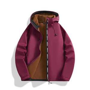 Veste coupe-vent doublée polaire, chaude, softshell, pour l'hiver, vêtements d'extérieur, avec capuche et fermeture éclair, pour vêtements de travail, uniforme - Product Image 3