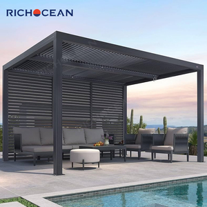 RICHOCEAN Fornitore Cinese di Gazebo Bioclimatico Elettrico Impermeabile in Alluminio con Tetto a Lamelle per Giardino - Product Image 4