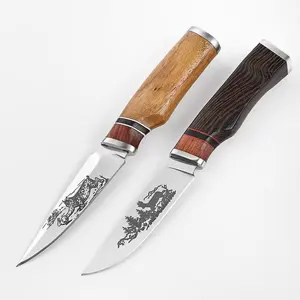 Professional Stainless German Steel Steak Knives For Restaurant Chef Knife Small Utility Paring Knife With Solid Wood Handle