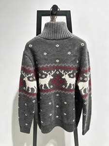 Suéter Jacquard con Espalda Cruzada para Mujer OEM/ODM - Jersey de Manga Larga con Cierre de Cremallera y Cuello Alto - Product Image 4