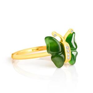 Natural Hetian <b>Jade</b> Nephrite Butterfly <b>Jade</b> <b>Rings</b> S925 Silver Original Design Fashion Gift of Appraisal Certificate D1078 - Product Image 2