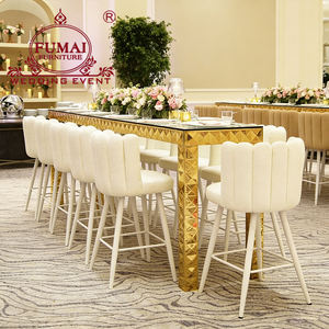 Taburetes de Bar de vino de tela beige estilo café proveedor de muebles para restaurante - Product Image 4