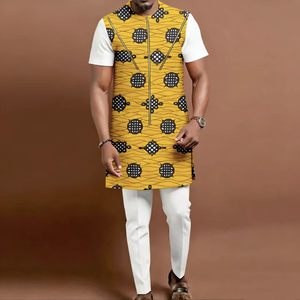 Ensemble <span class=keywords><strong>chemise</strong></span> et pantalon Dashiki pour hommes africains, grande taille, respirant, 100% coton, tenue traditionnelle 2216032 - Product Image 6