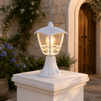 Lampadaire de jardin moderne pour extérieur avec diffuseur en acrylique transparent et cadre de protection décoratif