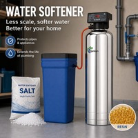 Système adoucisseur d'eau domestique automatique à échange d'ions et à base de sel, en acier inoxydable de qualité supérieure, à haut débit 3000 L/H pour toute la maison