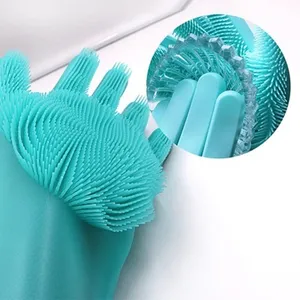 Yüksek kaliteli esnek bulaşık araba mutfak banyo yıkama eldiveni Scrubber eldiven sihirli silikon bulaşık yıkama eldivenleri