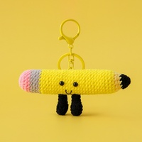 Groothandel handgemaakte Kawaii gehaakte sleutelhanger fruit groente avocado paddenstoel voedsel tasbedel voor verjaardagscadeau