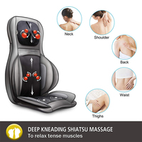 Masseur pour le cou et le dos avec chaleur, coussin de massage Shiatsu portable avec compression d'air, roulement et pétrissage, coussin de siège massant