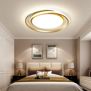 Plafonnier LED pour chambre à coucher en aluminium et acrylique, commande tactile, design moderne, blanc chaud, luxe, décoration simple pour la maison - Product Image 5