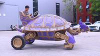 Chariot de défilé animatronique personnalisé pour parc à thème, électrique, télécommandé, avec LED et son
