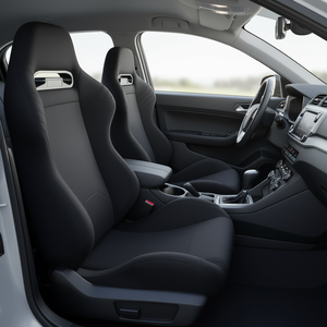 Asiento de Carreras de Tela Negra, Material Q235B, Reclinable de Ángulo Amplio, Mejora para el Interior del Automóvil - Product Image 2