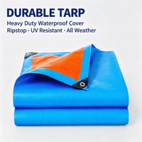 Grande bâche en PE imperméable sur mesure de 15 m de large pour couverture de protection contre les intempéries des matériaux de construction en cour ouvert
