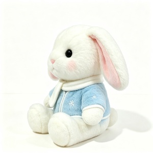 Conejito de peluche personalizado con orejas caídas, conejo blanco de peluche, juguete de peluche de conejo, peluche de conejo de invierno - Product Image 2