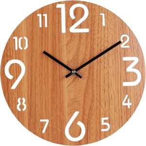 <span class=keywords><strong>Orologio</strong></span> da Parete Rotondo Creativo Luminoso in Legno Silenzioso con Indicazione 24 Ore per Arredamento Soggiorno - Product Image 2