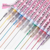 Marqueur d'art acrylique personnalisé à pointe en plastique de 0,7 mm et aiguille de 0,5 mm, couleur vive, imperméable et permanent, pour ongles