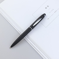 Stylo bille rétractable en métal de luxe de haute qualité, promotionnel, avec logo personnalisé, revêtement en caoutchouc, multifonctionnel, 1,0 mm, noir