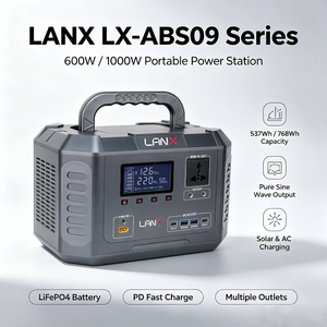 Emergency Portable 600W-1000W LiFePO4 Battery Power <b>System</b> MPPT Controller Pure Sine Wave Inverter Outdoor Camping Flashlight - Product Image 3